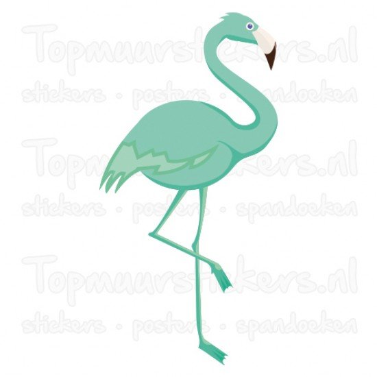 Muursticker - Interieursticker Flamingo mintgroen