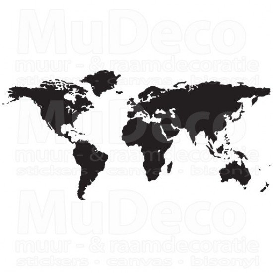 Muursticker - Interieursticker Wereldkaart - Worldmap