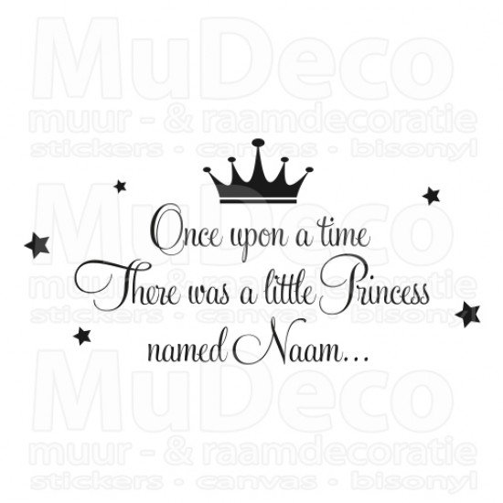 Muursticker - Muurtekst Once upon a time Princess