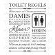 Muursticker - Muurtekst Toilet regels